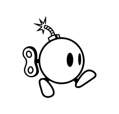 bomb from mario bros|mario bros bomb coloring page.